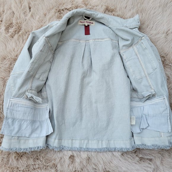 Free People Denim Frayed End Jacket - Picture 2 of 6